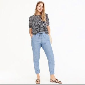Point Sur Chambray linen cropped pants